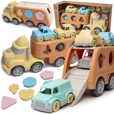 Interaktywna laweta auto ciężarówka + 4 autka BIOplastik