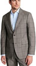Charles Tyrwhitt Ultimate Performance Check Suit Jacket — Cappuccino - Slim fit | 54 | Standardowe Wełniana marynarka premium w kratkę Garnitury
