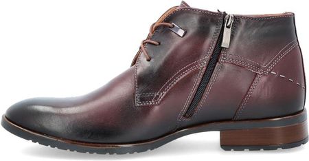 Eleganckie buty męskie zimowe - LEADER 084A-704 BORDOWE - zdjęcie 2