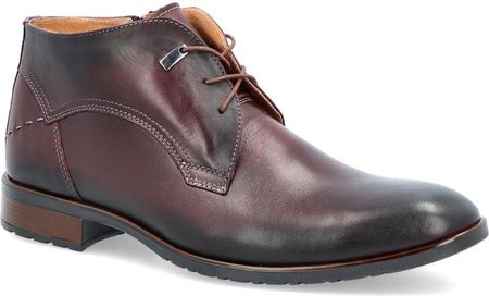 Eleganckie buty męskie zimowe - LEADER 084A-704 BORDOWE