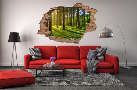 Centrumnaklejek 2M Studio Dziura W Ścianie 3D Nr 144 Las 2 Dziura W Ścianie Z Cegieł Naklejka 3D - zdjęcie 2