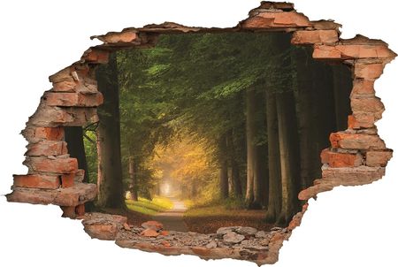 Centrumnaklejek 2M Studio Dziura W Ścianie 3D Nr 104 Droga Przez Las Dziura W Ścianie Z Cegieł Naklejka 3D