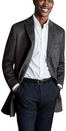 Charles Tyrwhitt Wool Overcoat — Dark Grey - 56 Poczciwy płaszcz wełniany Wełniane kurtki i płaszcze