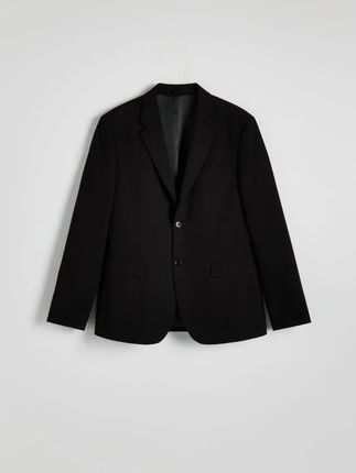Reserved - Marynarka slim fit z dodatkiem wiskozy - czarny