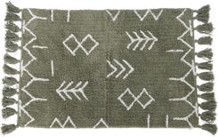 Home Styling Collection Dywan Zielony Z Frędzlami 100% Bawełna Etno Wzór (A35940970)
