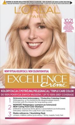 L'Oreal Paris Excellence Creme Farba do włosów 10.21 Bardzo bardzo jasny perłowy blond