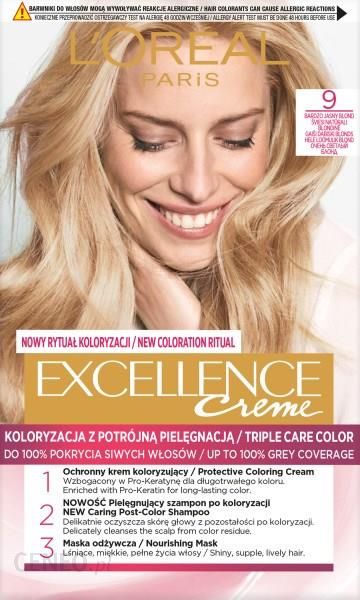  L'Oreal Paris Excellence Creme Farba Do Włosów 9 Bardzo Jasny Blond