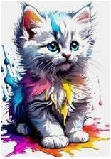 Zdjęcie Norimpex Diamentowa Mozaika Kotek Biały W Farbach Pak 30 30X40 - Piaseczno