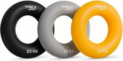 Zdjęcie Zestaw 3x ściskacz silikonowy owalny do ćwiczeń rąk dłoni opór do 23kg Trex - Ryglice