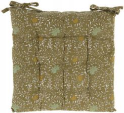 Home Styling Collection Poduszka Na Krzesło Wiązana Wzór W Kwiaty 100% Bawełny 40X40Cm Zielony (A35841200)