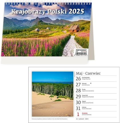 Kalendarz 2025 Biurkowy Krajobrazy Polski tygodniowy
