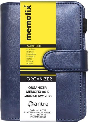 Organizer 2025, Memofix, A6, granat