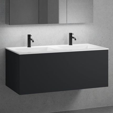 Neoro N50 Szafka 120Cm 1 Szuflada Podwójna Umywalka Z 2 Otworami Na Baterię Biały Mat (BN0098WM+BN0434BM)