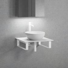 Neoro N50 Blat Konsoli Slim 60Cm Z Umywalką  40Cm Biały Mat (BN0064WM+BN0401WM+BN0500WM+2BN000004)