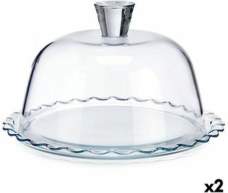 Pasabahce Lunch Box Petite Patisserie Waves Transparent Glass 26,4x15,5x26,4cm (2 Units) (S3624448)