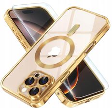 Tech Protect Case Do Magsafe Na Iphone 16 Pro Max Błyszczące Złoto 2 Pak Szkło