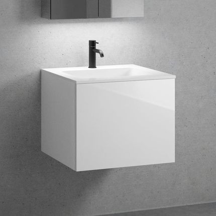 Neoro N50 Szafka 60Cm Z 1 Szufladą Umywalka Z 1 Otworem Na Baterię Biała (BN0092WH+BN0431WH)