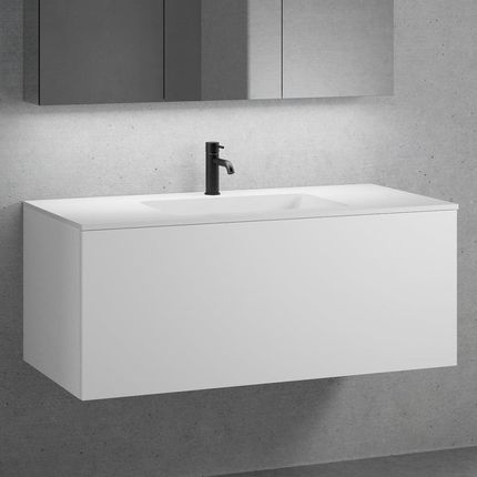 Neoro N50 Szafka 120Cm Z 1 Szufladą Umywalka Z 1 Otworem Na Baterię Biały Mat (BN0100WM+BN0434WM)