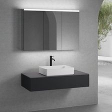 Neoro N50 Szafka 120Cm 1 Szuflada Umywalka 58Cm Biały Mat Z Szafką Z Lustrem (BN0065WM+BN0414BM+BN0404GR+BN0475MI)