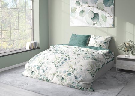 Faro Pościel Satyna Bawełniana Premium 140X200+70X90Cm Milagro Verde Eukaliptus