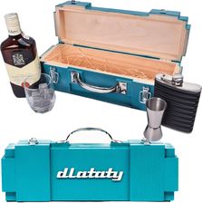 Zdjęcie Zestaw Premium Dla Taty Ojca Urodziny Skrzynka Na Alkohol  Piersiówka Kostki Szklanka Kieliszek Masywna Mocna Drewniana  - Dobczyce