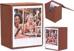Etui Pudełko Box na 100 Zdjęcia do Fuji INSTAX Wide 400 SQ Polaroid 600 NOW / Brązowy / Okienko