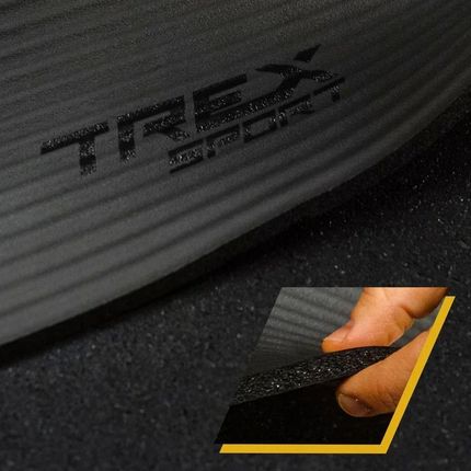 Trex Sport Mata Duża Do Ćwiczeń Jogi Pilatesu Fitness Karimata Nbr 190X80Cm Czarny - zdjęcie 5