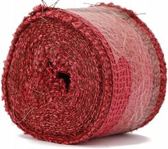 Zdjęcie Pogotowie Florystyczne Tkanina Wstążka Jutowa Płótno Jutowe Juta Obszywana Ślub 5Cm 5Mb Czerwona - Połaniec