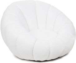 Zdjęcie Homla Fotel Douill Obrotowy Do Salonu W Tkaninie Teddy 94X88X62Cm Ecru (226277) - Bobolice