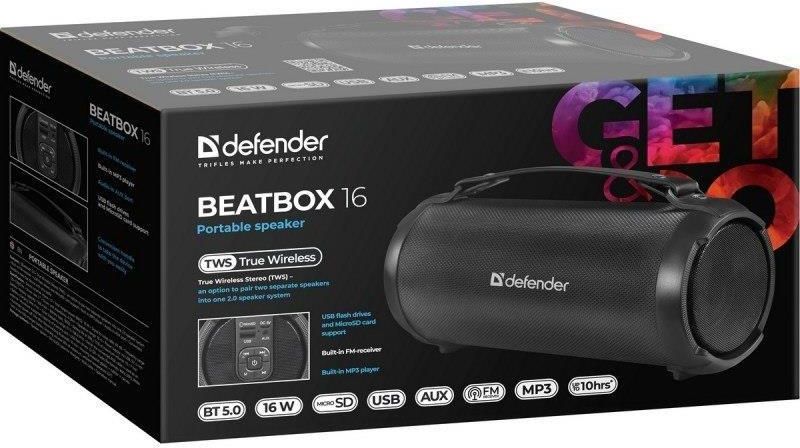 фото Портативна колонка Defender Beatbox 16 Black (4745090823868) 1