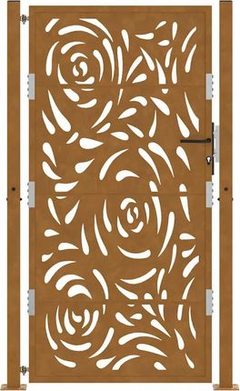vidaXL Brama Ogrodowa 105X180cm Stal Nierdzewna Wzór Płomienia 4100997 - zdjęcie 3