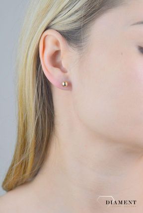 Diament Kolczyki złote kuleczki próba 375 KL 9282B 375 - zdjęcie 3