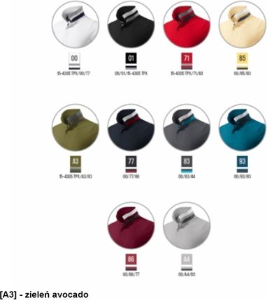 Malfinipremium Collar Up 256 - Adler Koszulka Polo Męska, Zieleń Avocado S - zdjęcie 3