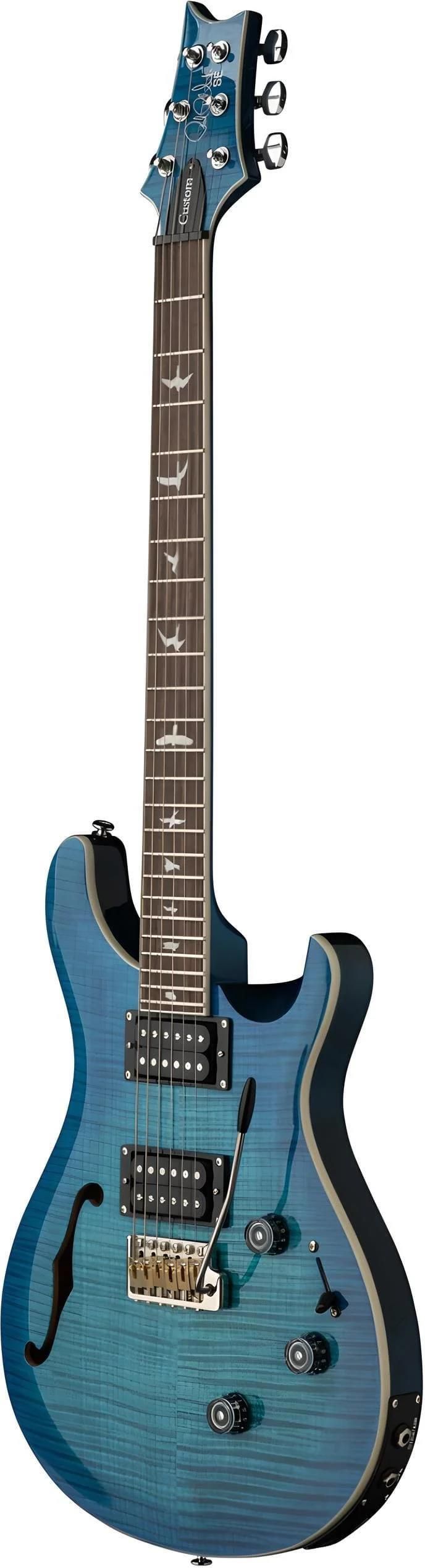 PRS SEカスタム24 PRS SE Custom 24 Semi Hollow Piezo Lake Blue - Gitara