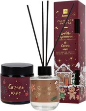 Zdjęcie HISKIN HOME PACHNĄCE ŚWIĘTA Zestaw dyfuzor zapachowy szarlotka z cynamonem 80ml + naturalna świeca sojowa grzane wino 100ml - Skarszewy