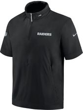 Męska kurtka z kapturem, krótkim rękawem i zamkiem 1/2 Nike NFL Las Vegas Raiders Sideline Coach - Czerń