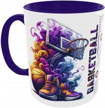 Kubek 330ml Basketball Koszykówka Kosz Piłka V1 Fioletowy