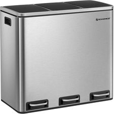 SongmicsHome Kosz do segregacji odpadów SORT 54 l (3x18 l), stal nierdzewna