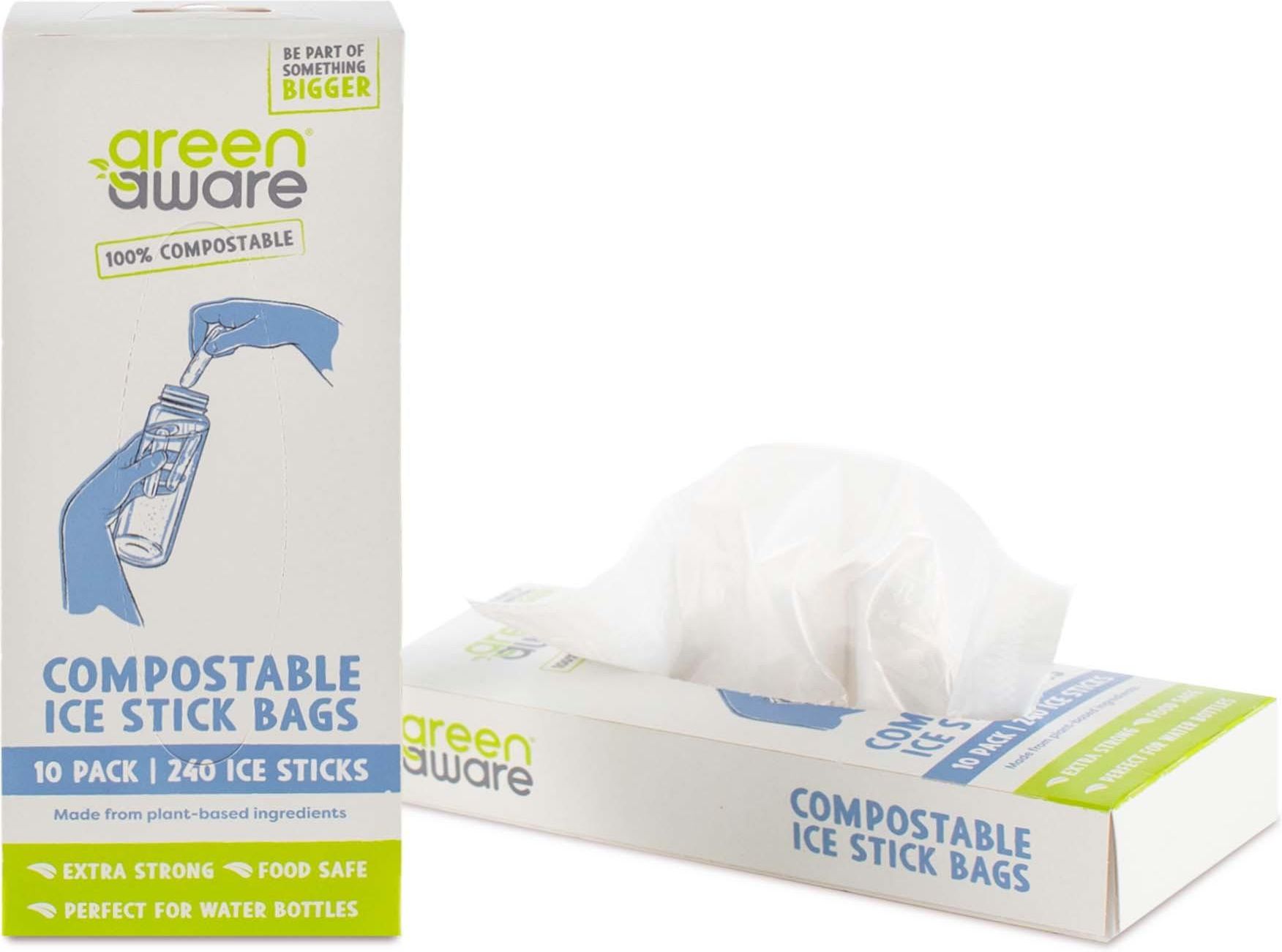 Zdjęcie Produkt Z Outletu: ! Greenaware, Kompostowalne Woreczki Do Lodu, 10 Szt. 240 Patyczki - Gdynia