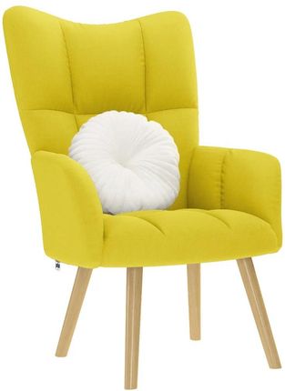 vidaXL Fotel Relaksacyjny Jasnożółty Materiał (4016776)