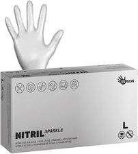 Rękawiczki Nitrylowe Espeon Nitril Sparkle - 100szt. - Srebrne Perłowe - L (100175)