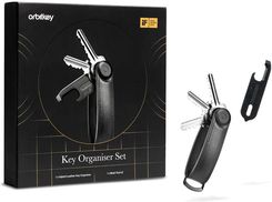 Orbitkey Hybrid Leather + Multitool V2 - Black Zestaw prezentowy: brelok ze skóry nappa i multitool Breloki