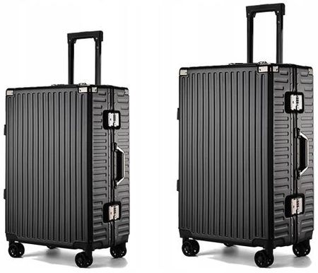 Walizka twarda aluminiowa ramka zestaw Indivitems Abs LK01 Black S M