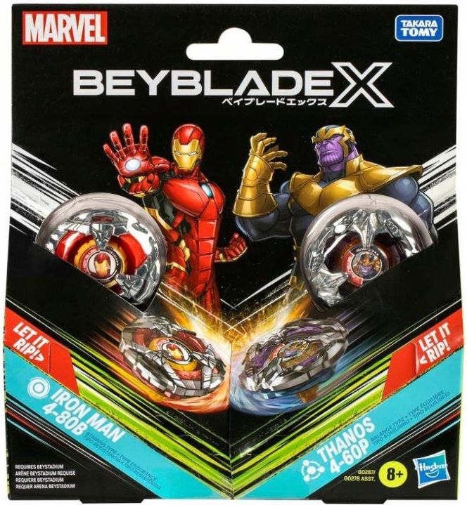 Hasbro Beyblade X Zestaw Startowy Iron Man 4-80B Vs Thanos 4