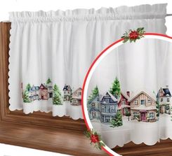 Zdjęcie Zazdrostka firana świąteczna zimowe miasteczko 100x40cm 1771034296 - Łomianki