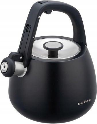 Klausberg Czajnik Ze Stali Nierdzewnej Z Gwizdkiem Czarny 2,5l (KB7774)