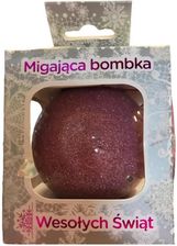 Mcd Migająca Bombka Led Bordowa Wesołych Świąt