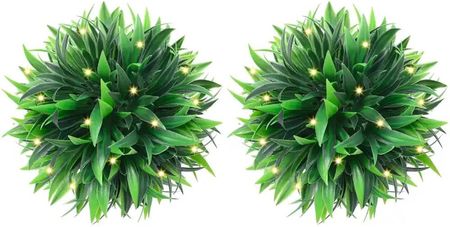 vidaXL Sztuczne Kule Bukszpanowe Z Diodami Led 2Szt. Zielone 30Cm (3335900)