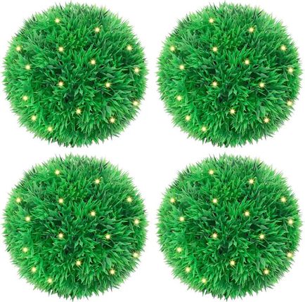 vidaXL Sztuczne Kule Bukszpanowe Z Diodami Led 4Szt. Zielone 12Cm (3335904)