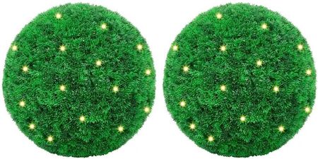 vidaXL Sztuczne Kule Bukszpanowe Z Diodami Led 2Szt. Zielone 45Cm (3335908)